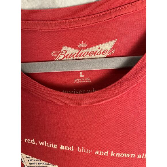 Budweiser USA Map Graphic T-Shirt Red Made in USA Beer Tee Size Large - Picture 3 of 6